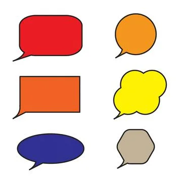 Vector illustration of colorful blank speech clouds bubbles isolated on a white 스톡 일러스트