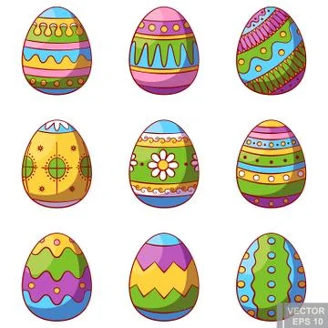 A vector illustration of colorful Easter eggs Stock Illustration