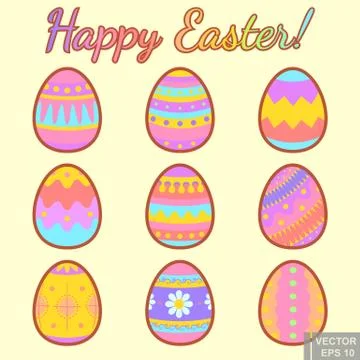 A vector illustration of colorful Easter eggs 스톡 일러스트