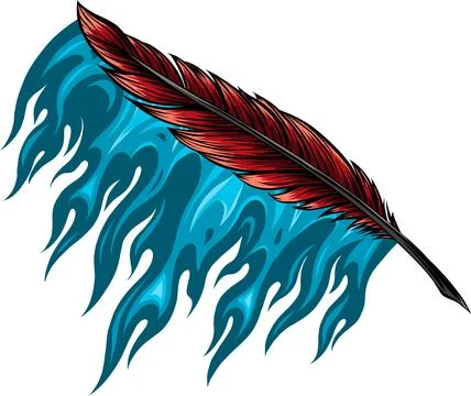 Vector illustration of Colorful Feather on white background Stockillustratie