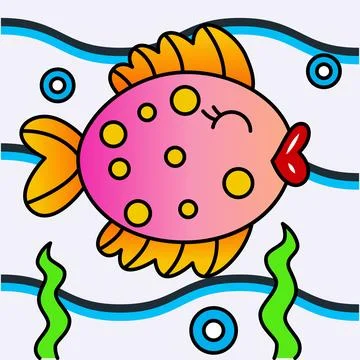 Vector Illustration of of a colorful fish Stock Illustration