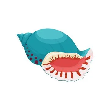 Vector Illustration of a Colorful Seashell Illustrazione stock