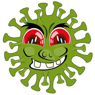 Vector illustration to comic green infection coronavirus Stock Illustration