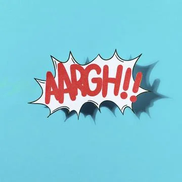 Vector illustration comic sound effect aargh blue backdrop Stock Photos