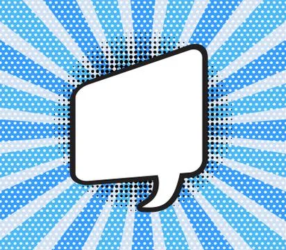 Vector illustration. Comic speech bubble of talk rectangular shape in pop art Stock Illustration