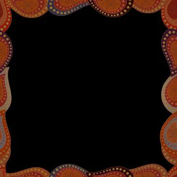 Vector illustration. Comic style doodle frame consists of orange, black and yell Stockillustratie
