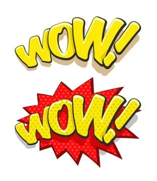 Vector illustration of comics style word Wow Stock Illustration