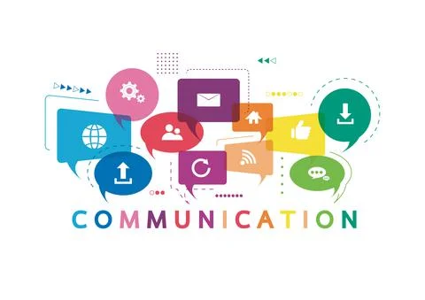 Vector illustration of a communication concept. The word communication Stock Illustration
