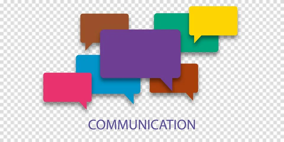 Vector illustration of communication concept. Word communication with colorfu Stock Illustration