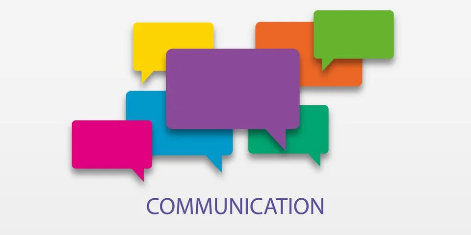 Vector illustration of communication concept. Word communication with colorfu Stock Illustration