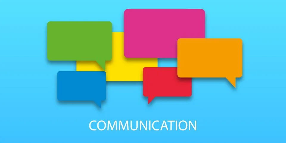 Vector illustration of communication concept. Word communication with colorfu Stock Illustration