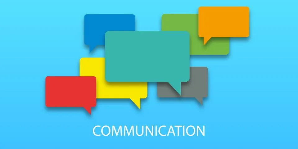 Vector illustration of communication concept. Word communication with colorfu Stock Illustration