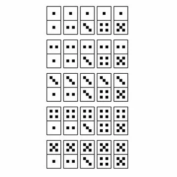 Vector illustration of complete set of dominoes Stock Illustration