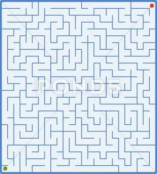 Vector Illustration Of Complex Labyrinth