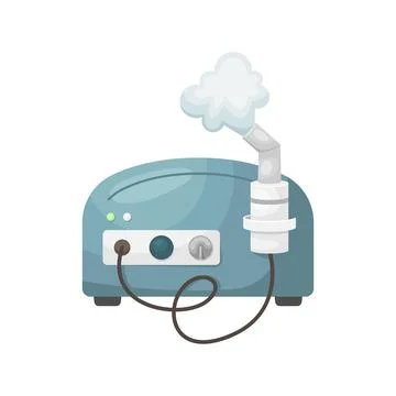 Vector illustration of a compressor nebulizer. A medical device for the treat 스톡 일러스트