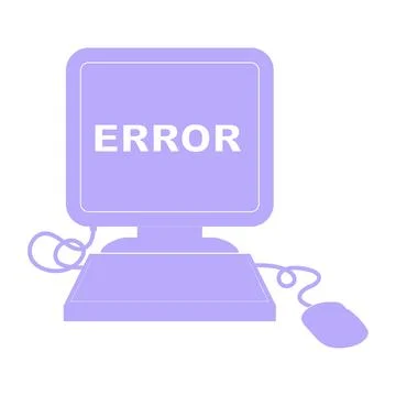 Vector illustration of a computer error icon in bright neon color Stock Illustration