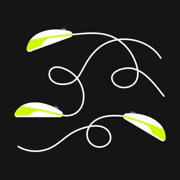 Vector illustration of computer mouses on black background Stock Illustration