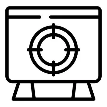 Vector illustration of computer screen with target icon Stock Illustration