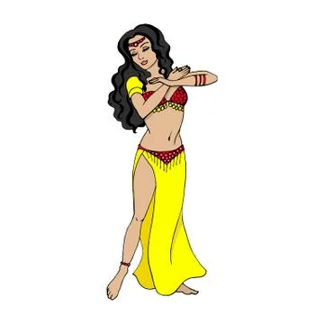 Vector illustration of a concept of belly dancing Stock Illustration
