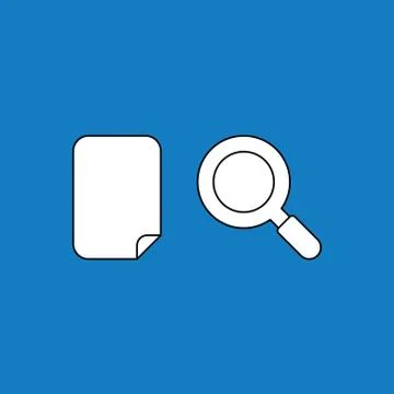 Vector illustration concept of blank paper with magnifying glass or magnifier Stock Illustration