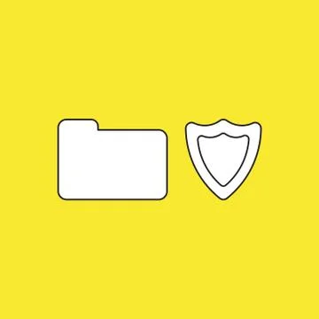 Vector illustration concept of closed folder with shield guard. Stock Illustration