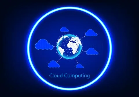 Vector illustration concept cloud computing Hi Technology Illustrazione stock