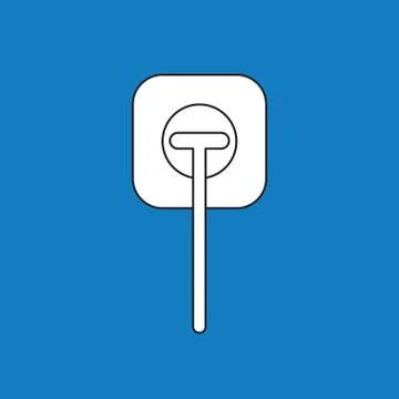 Vector illustration concept of electrical plug plugged into outlet. Illustrazione stock