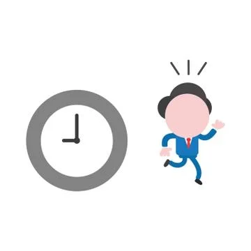 Vector illustration concept of faceless businessman character running away fr Illustrazione stock