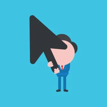 Vector illustration concept of faceless businessman character holding mouse p Illustrazione stock