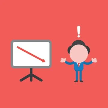 Vector illustration concept of faceless businessman character with exclamatio Illustrazione stock