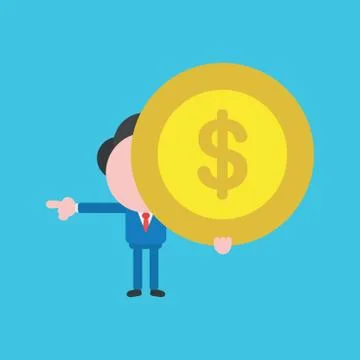 Vector illustration concept of faceless businessman character holding dollar  Stock Illustration