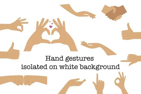 Vector illustration. Concept of hand gestures. Female or male hand holding .. Stock Illustration