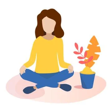 Vector illustration concept of meditation in flat style Illustrazione stock