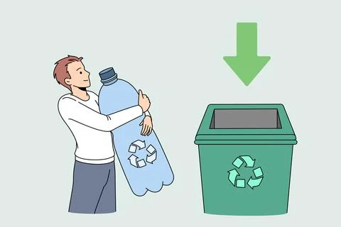 Vector Illustration. Concept of Recycling plastic 스톡 일러스트