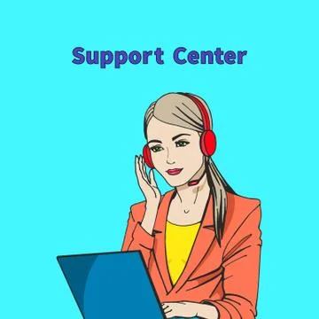 Vector illustration of a concept of support center Stock Illustration