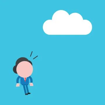 Vector illustration concept of surprised faceless businessman character look  Stock Illustration