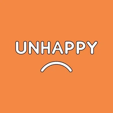 Vector illustration concept of unhappy text with sulking mouth. Illustrazione stock