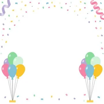 Vector illustration. Confetti, streamers, balloons. Festive background Иллюстрация