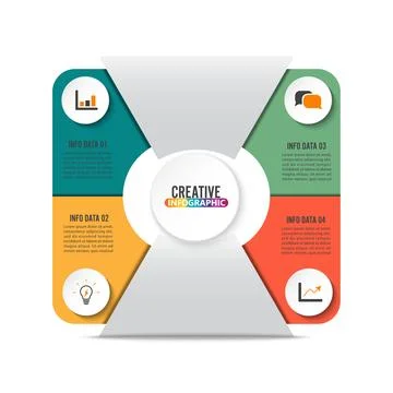 Vector illustration of connect four 4 switch infographic elements. Stock Illustration