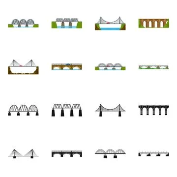 Vector illustration of connection and design symbol. Set of connection and side Stock Illustration