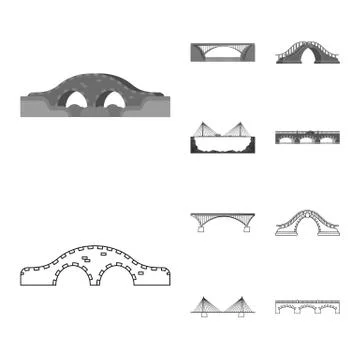 Vector illustration of connection and design symbol. Collection of connection Stock Illustration