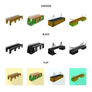 Vector illustration of connection and design sign. Set of connection and side Stock Illustration
