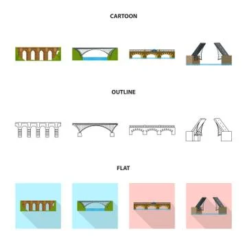 Vector illustration of connection and design symbol. Set of connection and side Stock Illustration
