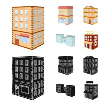 Vector illustration of construction and building symbol. Set of construction and Ilustración de archivo
