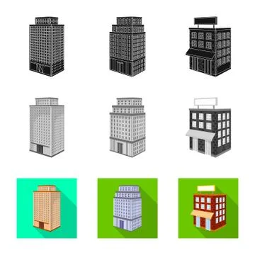 Vector illustration of construction and building logo. Set of construction and Ilustración de archivo