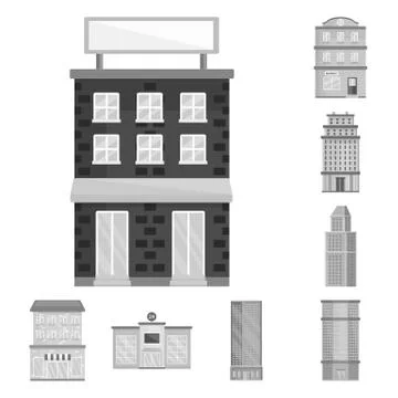 Vector illustration of construction and city logo. Collection of construction Ilustración de archivo