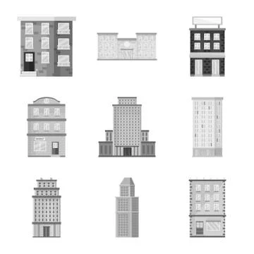 Vector illustration of construction and city icon. Collection of construction Ilustración de archivo