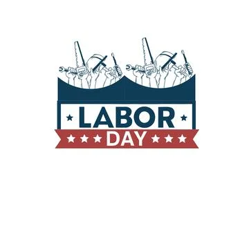 Vector illustration of a construction site labor new york city skyline Stock Illustration