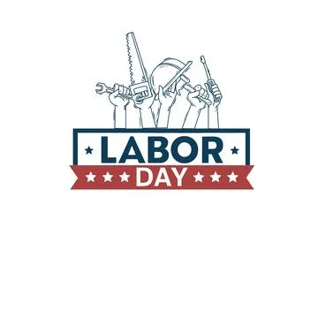 Vector illustration of a construction site labor new york city skyline Stock Illustration