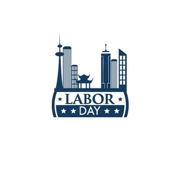 Vector illustration of a construction site labor new york city skyline Stock-Illustration